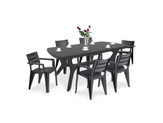 Juliemore 6+1 kerti bútor garnitúra szett grafit