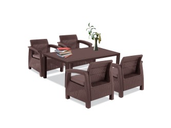 Corfu Relax kerti bútor garnitúra futura asztallal barna
