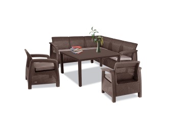 Corfu Fiesta III kerti bútor garnitúra futura asztallal barna