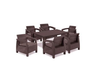 Corfu Relax duo kerti bútor garnitúra futura asztallal barna