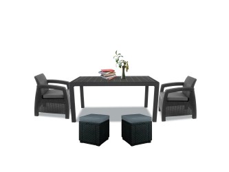 Corfu duo cube kerti bútor garnitúra grafit