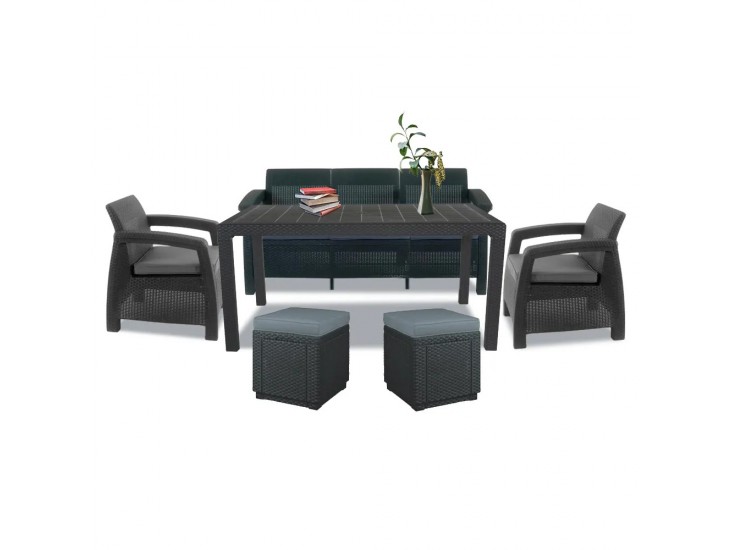 Corfu Love max duo cube kerti bútor garnitúra grafit