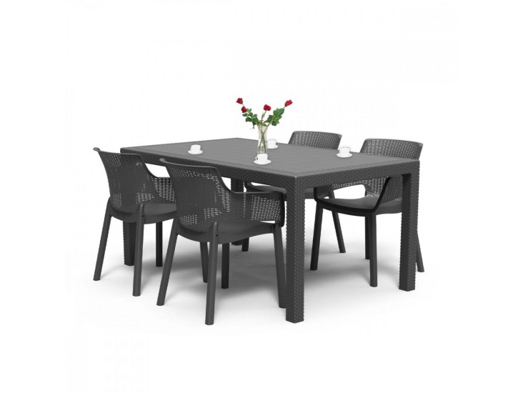 Evody 4+1 kerti bútor garnitúra szett grafit