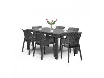 Evody 6+1 kerti bútor garnitúra szett grafit