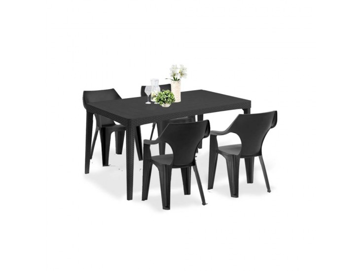 Gironte 4+1 kerti bútor garnitúra szett grafit