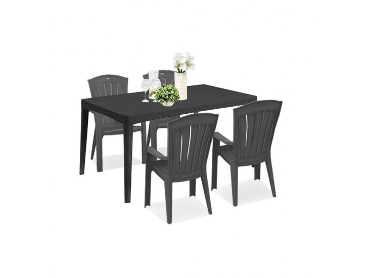 Girorini 4+1 kerti bútor garnitúra szett grafit