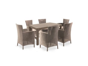 Liowa 6+1 kerti bútor garnitúra szett cappuccino színben
