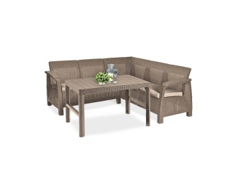 Corfu relax small sarokgarnitúra lyon asztallal cappuccino