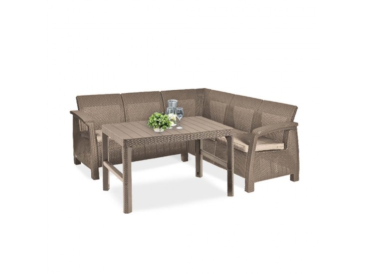 Corfu relax small sarokgarnitúra lyon asztallal cappuccino