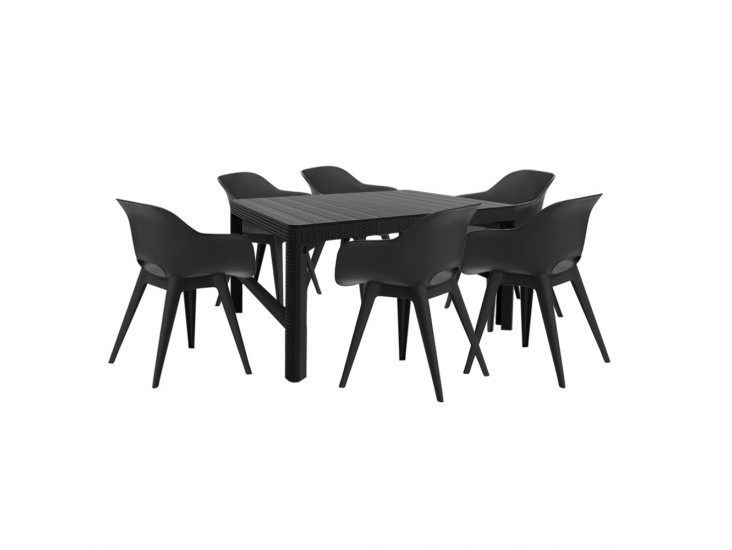 Dina 6+1 kerti bútor garnitúra szett grafit