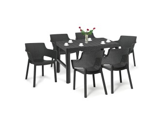 Evyon 6+1 kerti bútor garnitúra szett grafit