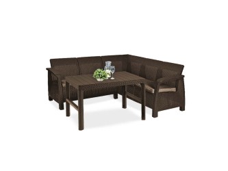 Corfu relax small sarokgarnitúra lyon asztallal barna
