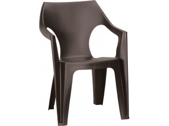 Dante alacsonytámlás műanyag kerti szék, barna