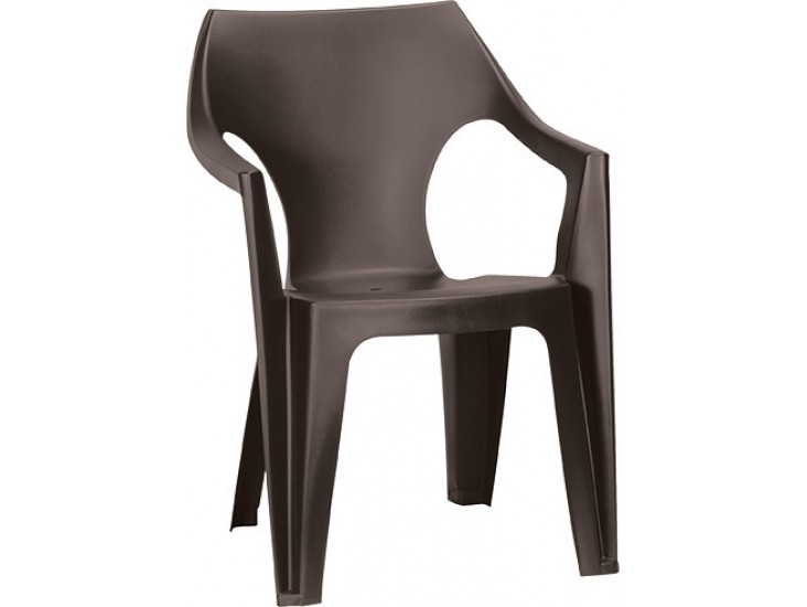 Dante alacsonytámlás műanyag kerti szék, barna