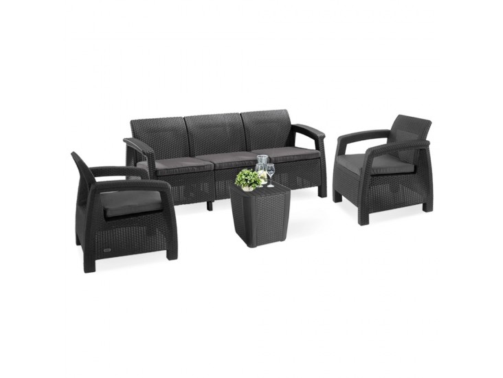 Corfu Love duo kerti bútor garnitúra luzon asztallal grafit