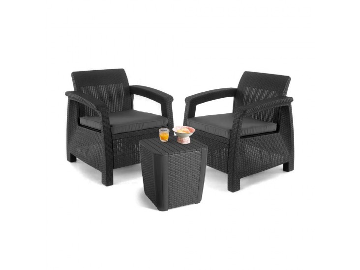 Corfu duo kerti bútor garnitúra luzon asztallal grafit