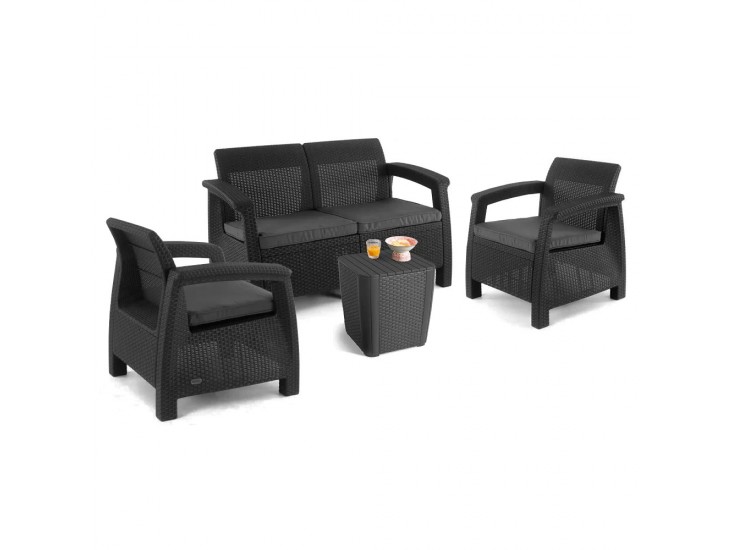 Corfu love duo kerti bútor garnitúra luzon asztallal grafit