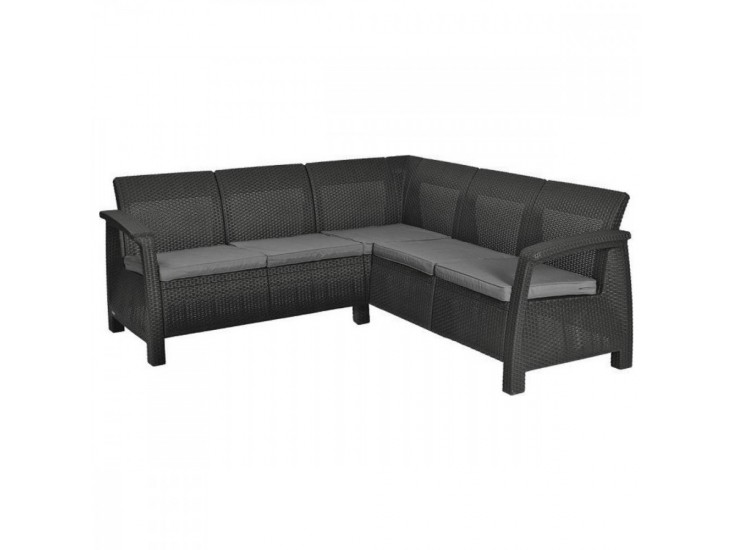Corfu relax műrattan kerti sarokgarnitúra grafit
