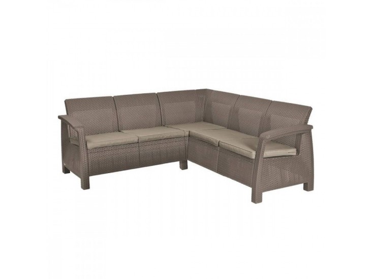 Corfu relax műrattan kerti sarokgarnitúra cappuccino