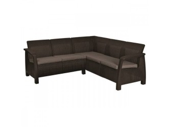 Corfu relax műrattan kerti sarokgarnitúra barna