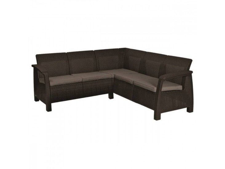 Corfu relax műrattan kerti sarokgarnitúra barna