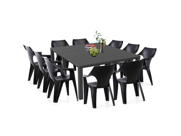 Julante II 10 személyes kerti bútor garnitúra szett grafit