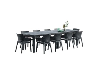 Jueva 10 személyes kerti bútor garnitúra szett grafit