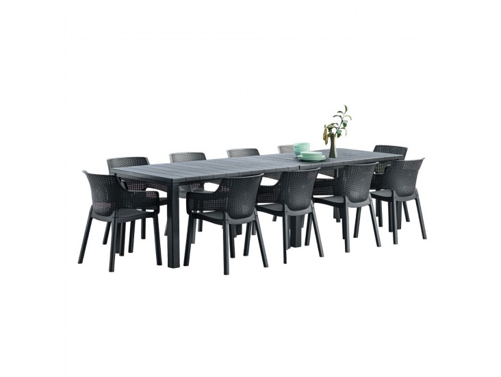 Jueva 10 személyes kerti bútor garnitúra szett grafit