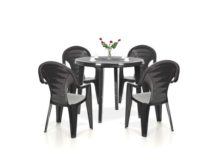 Lisbon 4+1 kerti bútor garnitúra szett grafit