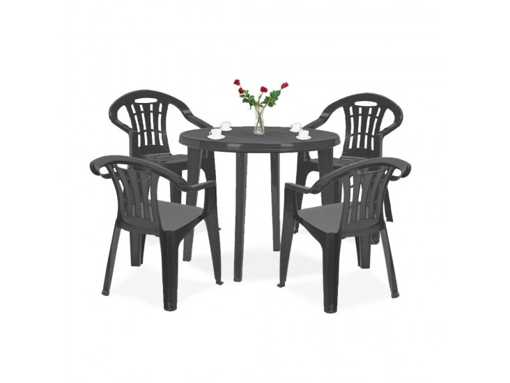 Malisa 4+1 kerti bútor garnitúra szett grafit