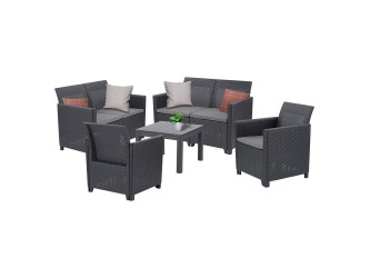 Claire VI 6 személyes kerti bútor garnitúra orlando asztallal grafit