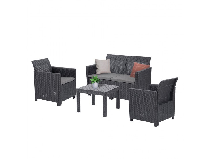 Claire VI 4 személyes kerti bútor garnitúra orlando asztallal grafit