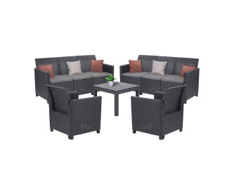 Claire VI 8 személyes kerti bútor garnitúra orlando asztallal grafit