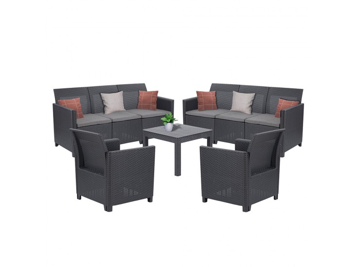 Claire VI 8 személyes kerti bútor garnitúra orlando asztallal grafit