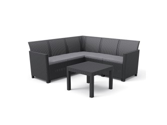 Claire 5 személyes kerti sarokgarnitúra orlando asztallal grafit