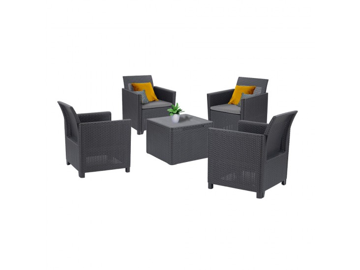 Claire II 4 személyes kerti bútor garnitúra grafit