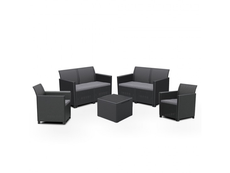 Claire 6 személyes kerti bútor garnitúra grafit