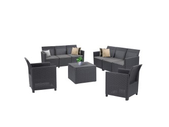 Claire 8 személyes kerti bútor garnitúra grafit