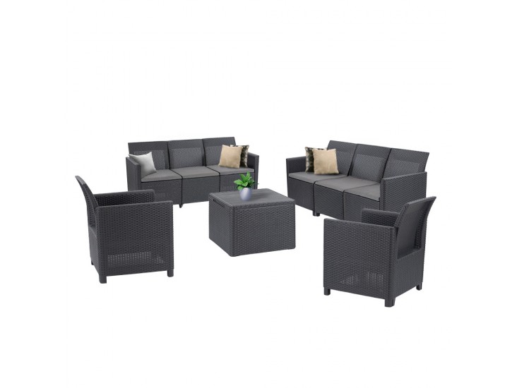 Claire 8 személyes kerti bútor garnitúra grafit