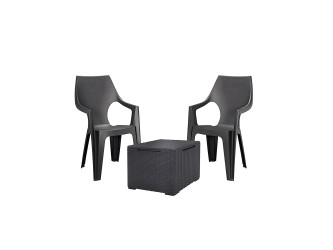 Dante Balcony magas támlás kerti bútor garnitúra szett vigo asztallal grafit