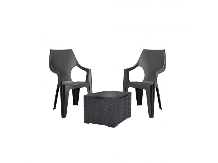 Dante Balcony magas támlás kerti bútor garnitúra szett vigo asztallal grafit