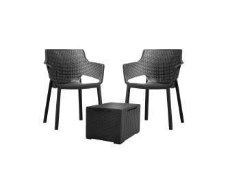 Eva Balcony kerti bútor garnitúra szett vigo asztallal grafit