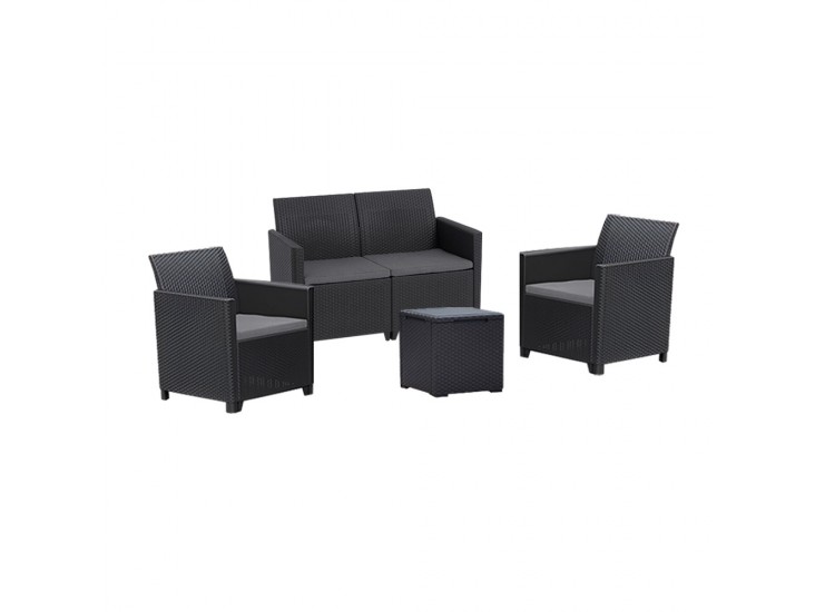 Claire IV 4 személyes kerti bútor garnitúra vigo tárolós asztallal grafit