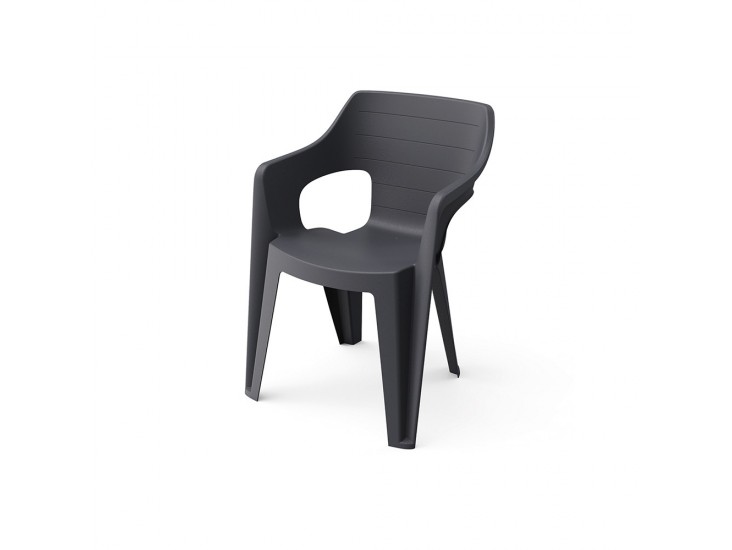 Bilboa Iowback műanyag kartámaszos kerti szék fekete