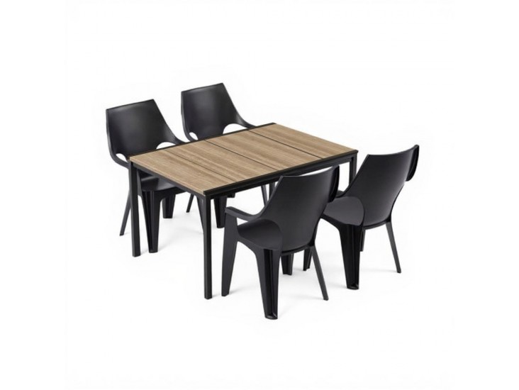 Parker 4+1 kerti bútor garnitúra szett kőris-grafit