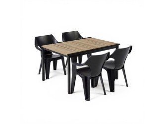 Carter 4+1 kerti bútor garnitúra szett kőris-grafit