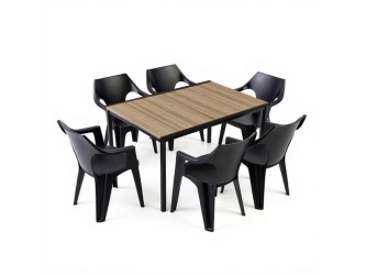 Carter 6+1 kerti bútor garnitúra szett kőris-grafit