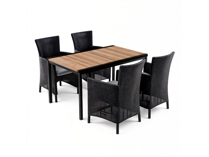 Nadia 4+1 kerti bútor garnitúra szett kőris-grafit