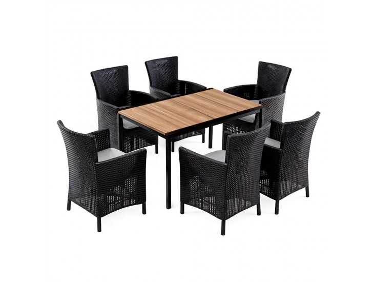 Nadia 6+1 kerti bútor garnitúra szett kőris-grafit