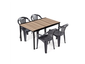 Rowen 4+1 kerti bútor garnitúra szett kőris-grafit